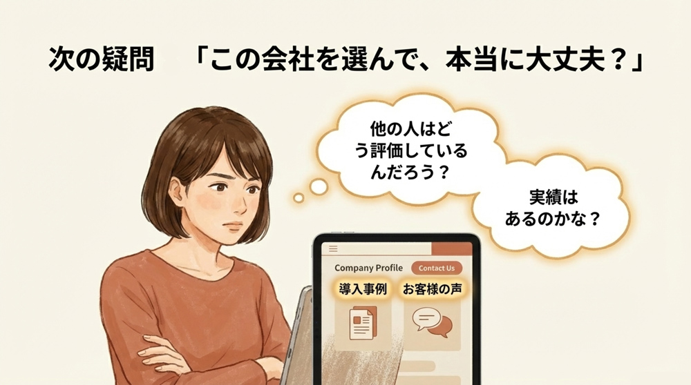 実績・証拠(お客様の声や事例)の提示