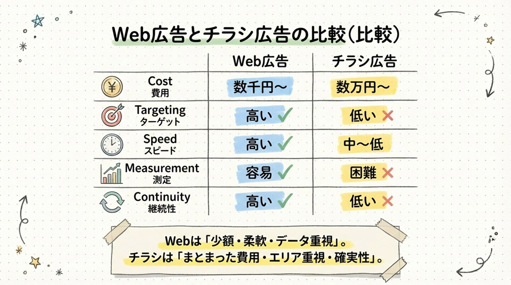 チラシ広告とWeb広告の違い