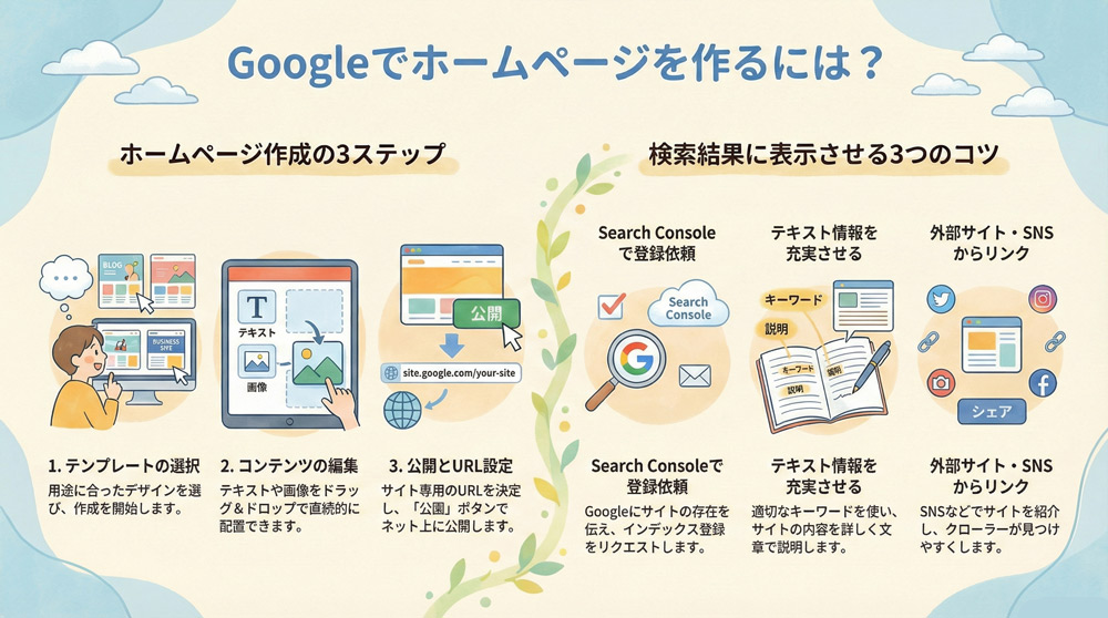 Googleでホームページを作るには？