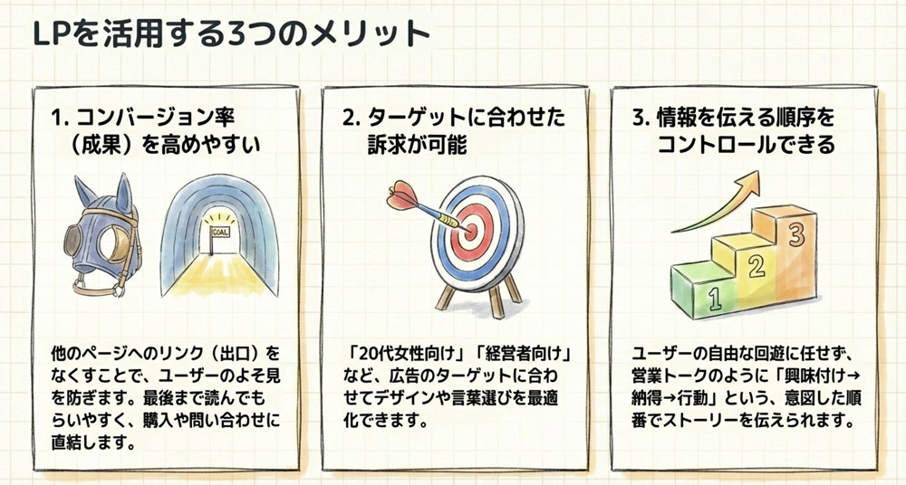 ランディングページのメリット