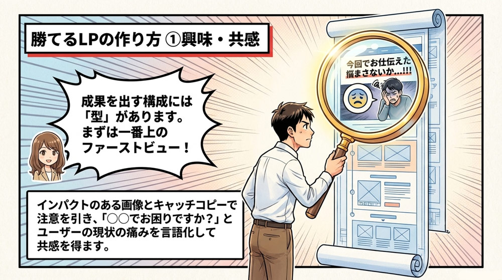 ユーザーの課題を提示して共感を得る