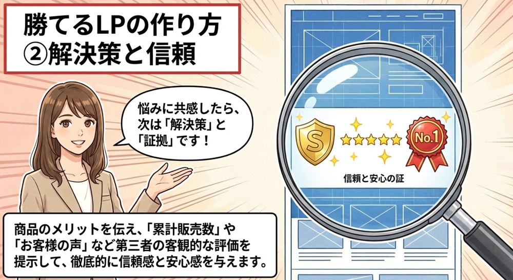 解決策の提示して信頼を得る