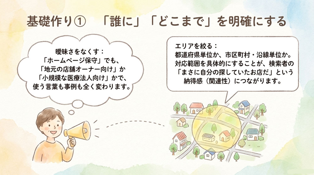 誰にどこまでを明確にする