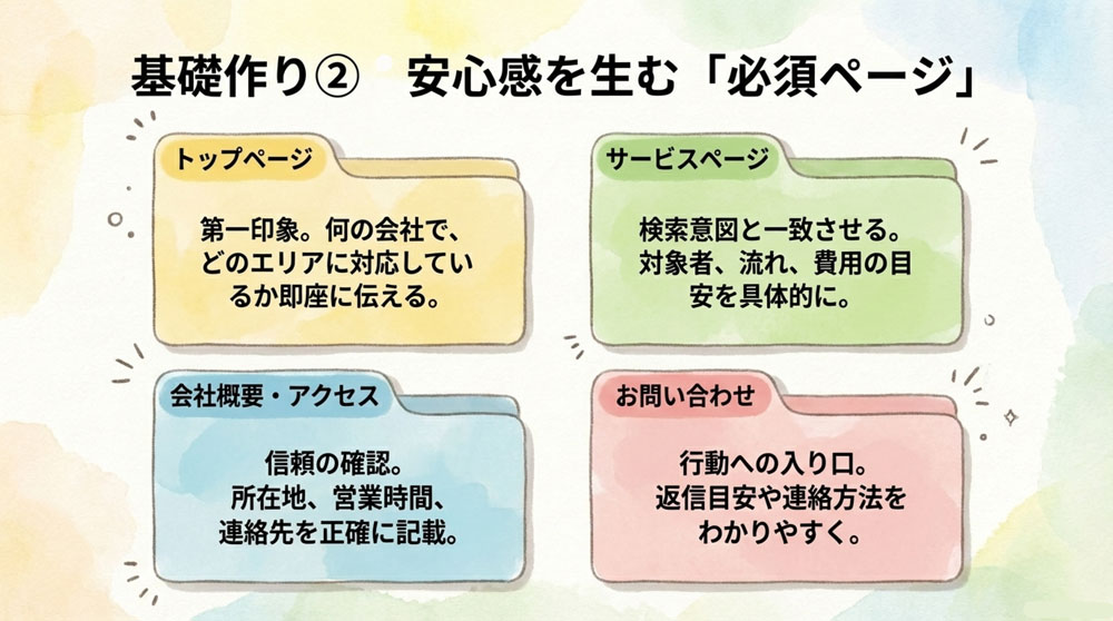 会社概要・アクセス・営業時間・問い合わせは軽視しない