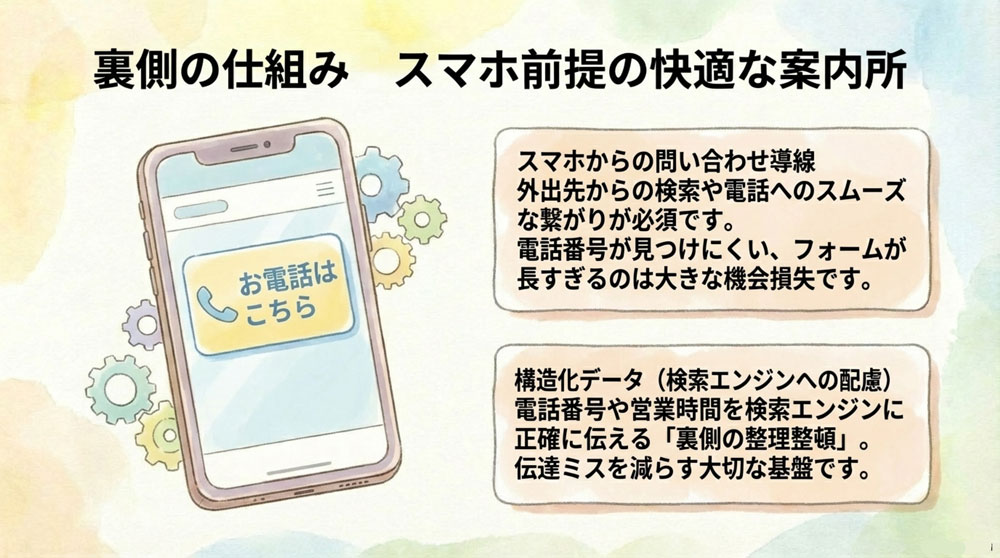 問い合わせ導線はスマホ前提で考える