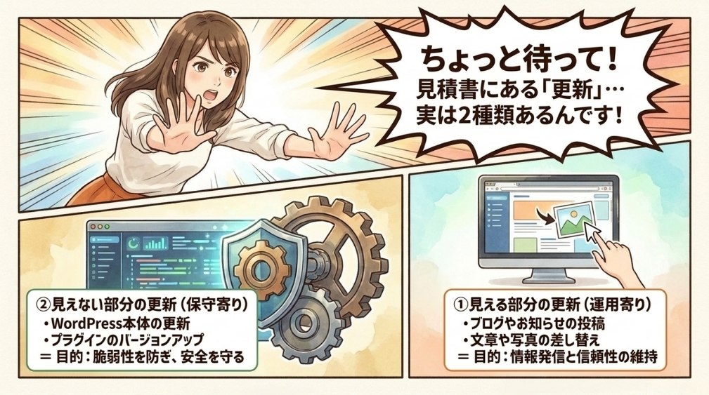 「更新」から見た運用と保守の違い