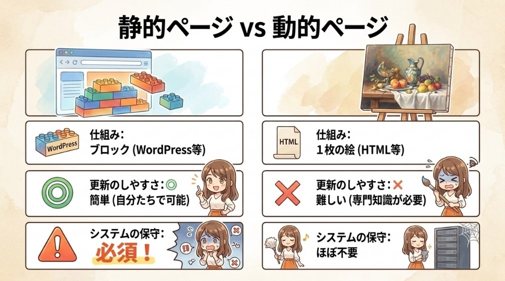 「静的ページ」と「動的ページ」