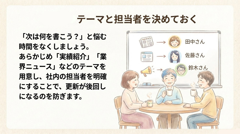 サイト更新の担当者を明確にする