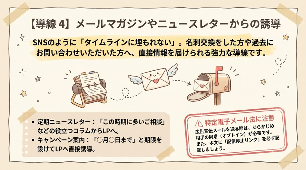 【導線4】メールマガジンやニュースレターから誘導する