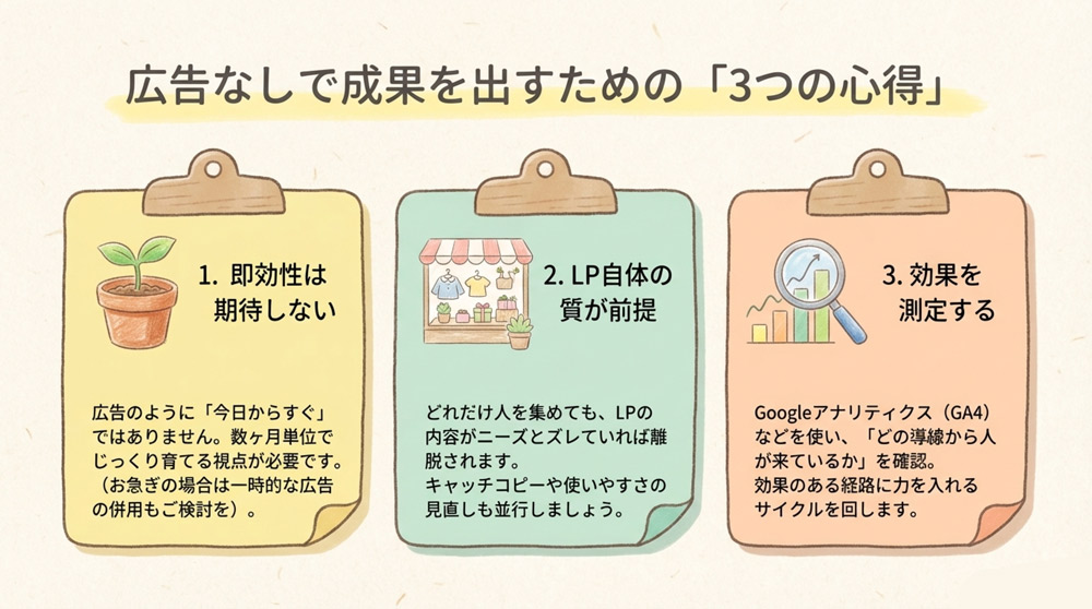 広告なしでLPに集客する際に理解しておきたいこと