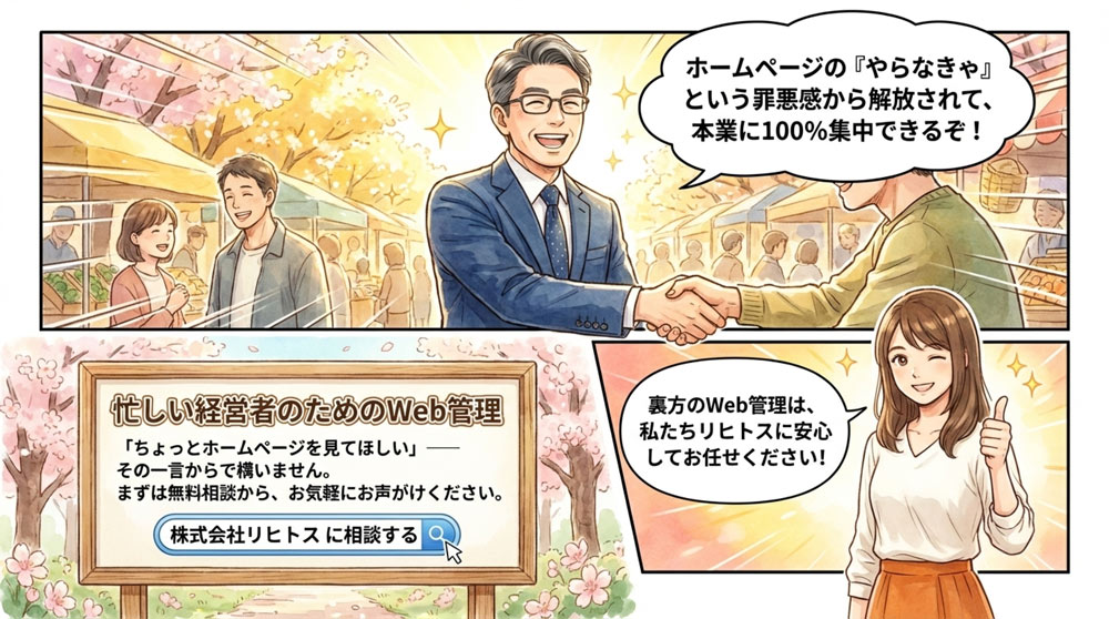 忙しい経営者がホームページの管理を「手放す」ための第一歩