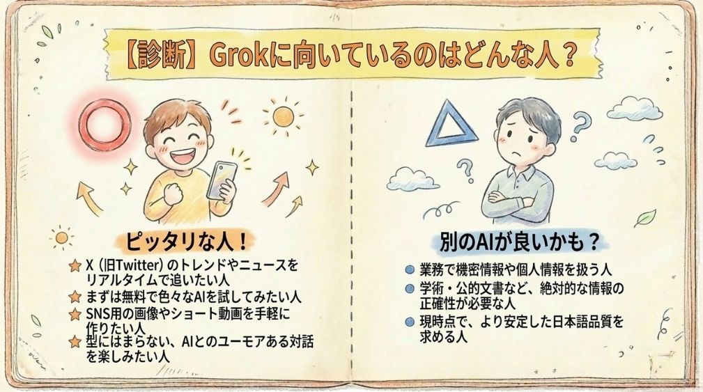 Grokが向いている人・向いていない人