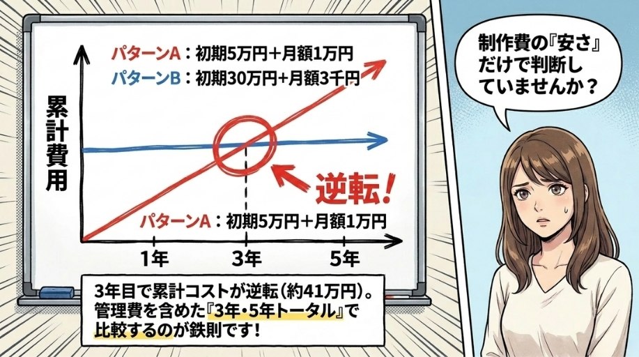 制作費と管理費は「3年トータル」で比較する