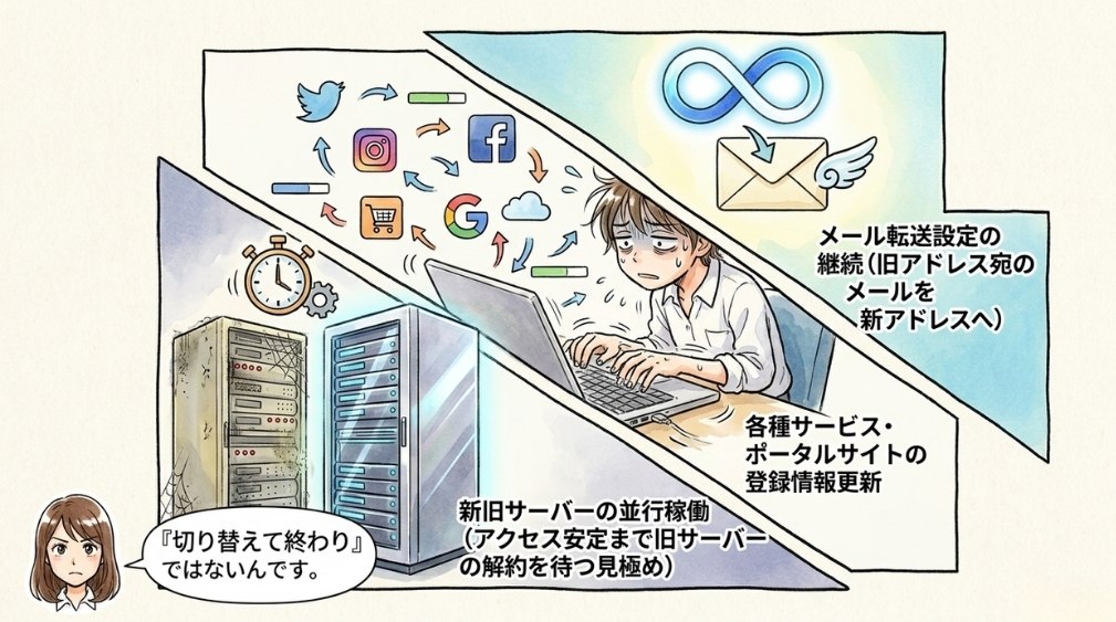 メール転送と各種登録先の変更