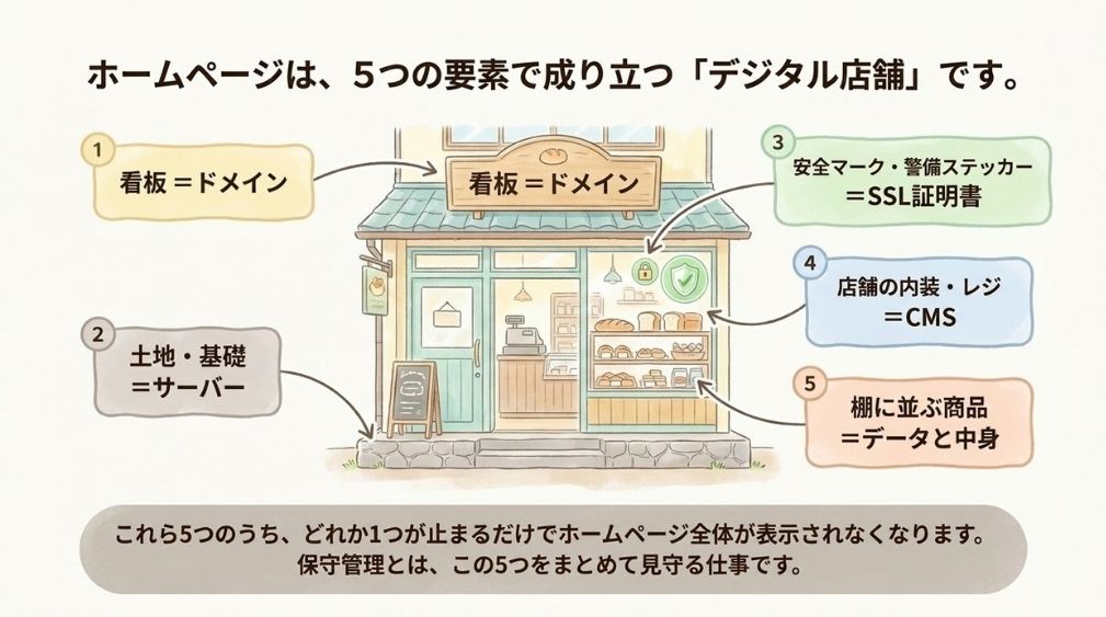 保守管理の対象になる5つのもの
