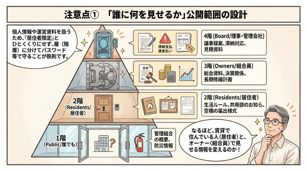 公開範囲を層に分けて整理する