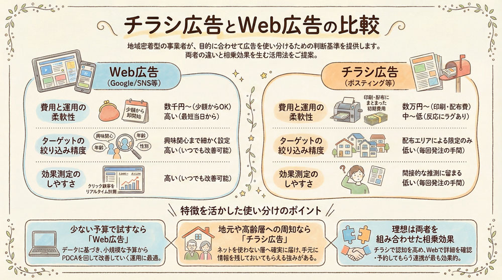 チラシ広告とWeb広告の比較