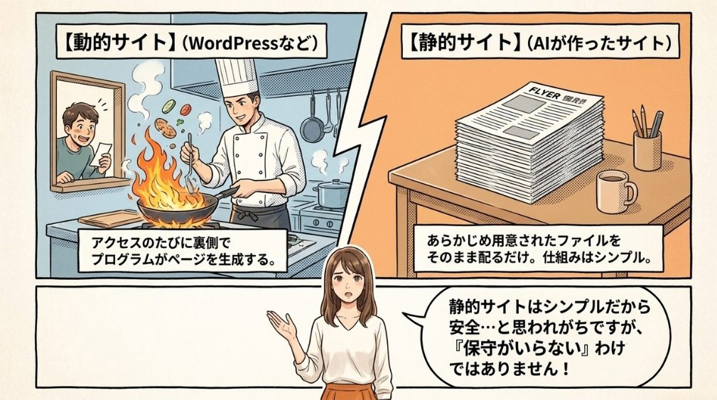 AIで作ったサイトは「静的サイト」