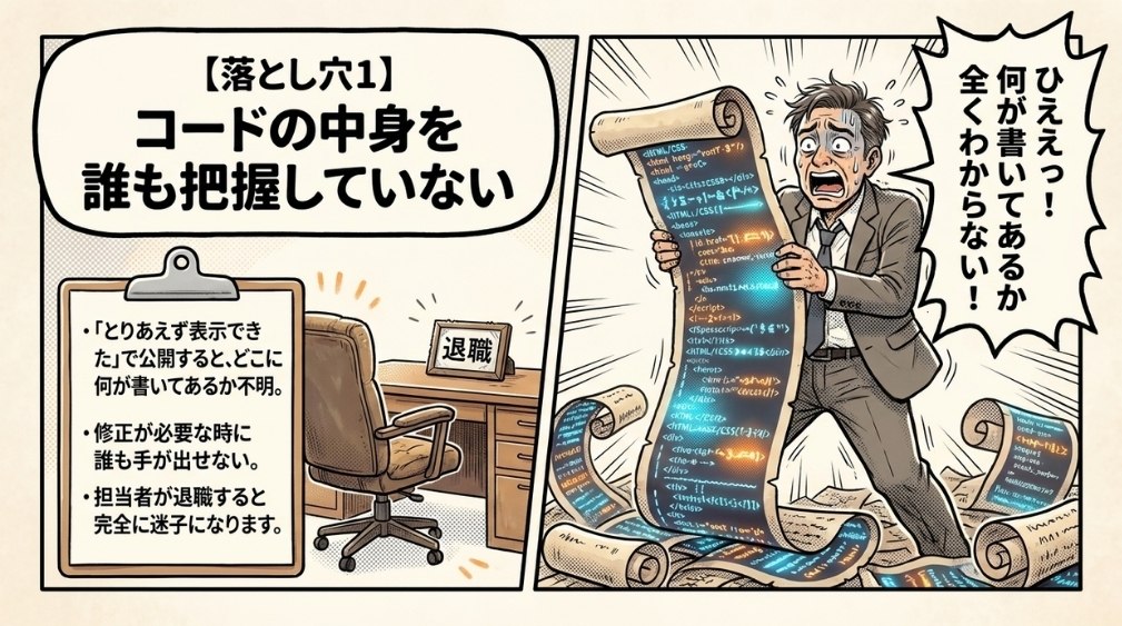 【落とし穴1】コードの中身を誰も把握していない