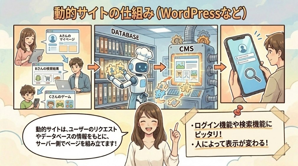 動的サイトとは