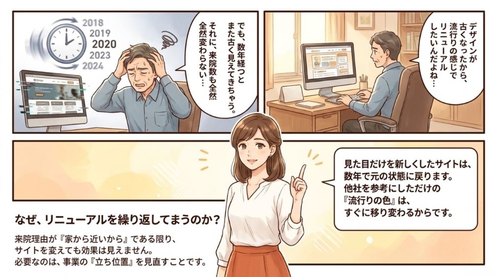 見た目だけを新しくしたサイト