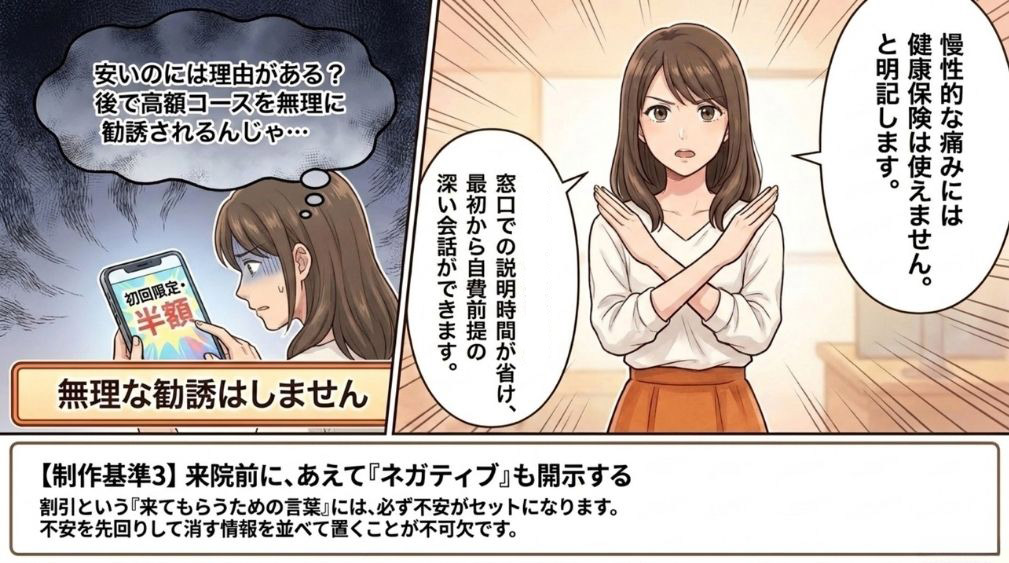 【制作基準3】来院前に、できるだけ開示する