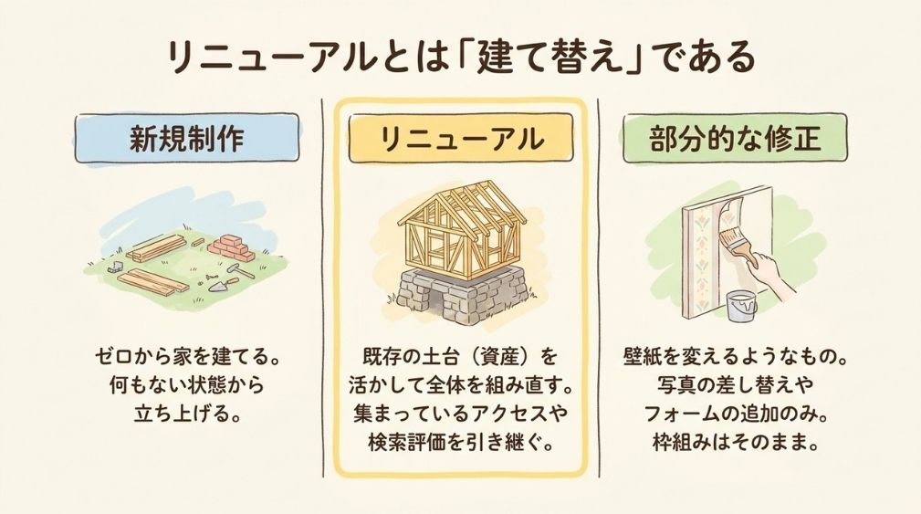 ホームページのリニューアルとは｜新規制作・部分的な修正との違い