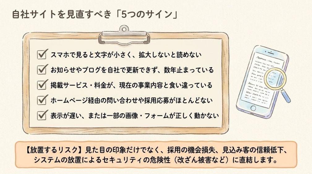 リニューアルを検討すべき5つのサインと、放置した場合のリスク